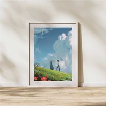 Howl's Moving Castle Poster / Sophie Hatter and Howl Poster Print / Art Print / Wall Decoration / Painting / Artwork / B