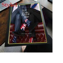 nicholas galitzine & taylor zakhar perez couple up in red white royal blue poster