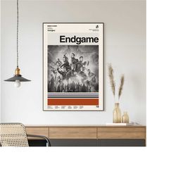 endgame poster, endgame print, minimalist movie, vintage retro, abtract poster, aesthetic poster, vintage art, high qual