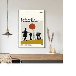 charlie and the chocolate factory movie poster, charlie and the chocolate factory print, wall art, minimalist movie, hig