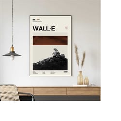 wall e movie poster, wall e print, retro movie poster, minimalist art print, vintage inspired, midcentury art, wall art,