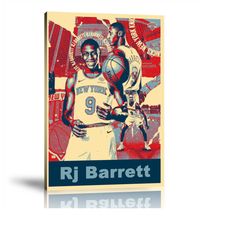 rj barrett , new york knicks, nba sports prints, pop art prints, wall art, home decor art, sports player prints, modern