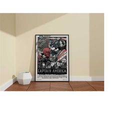avengers poster / captain america canvas / captain america first avenger film poster / chris evans canvas art / super he