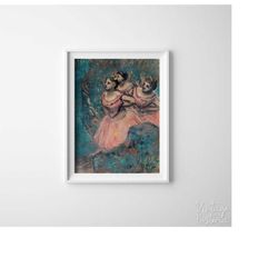 three dancers edgar degas retro poster, retro wall art, reproduction painting, abstraction 44