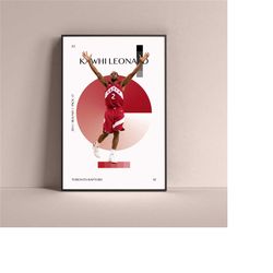 kawhi leonard poster, toronto raptors art print minimalist basketball wall decor for home living kids game room gym bar