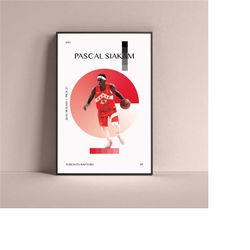 pascal siakam poster, toronto raptors art print minimalist basketball wall decor for home living kids game room gym bar
