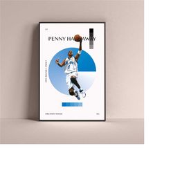 penny hardaway poster, orlando magic art print minimalist basketball wall decor for home living kids game room gym bar m