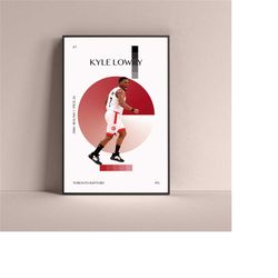 kyle lowry poster, toronto raptors art print minimalist basketball wall decor for home living kids game room gym bar man