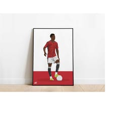 kobbie mainoo manchester united football poster print a3 / a4 / a5 wall art, office, bedroom