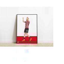 oli mcburnie sheffield united fc football poster print a3 / a4 / a5 wall art, office, bedroom