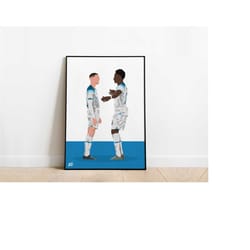 phil foden, bukayo saka england world cup football poster print a3 / a4 / a5 wall art, office, bedroom