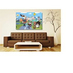 toca boca wall art, toca boca characters on canvas: whimsical art print, playful adventures of toca boca canvas wall art