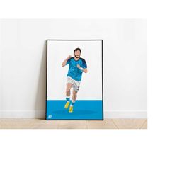 khvicha 'kvara' kvaratskhelia napoli football poster print a3 / a4 / a5 wall art, office, bedroom