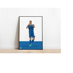 youri tielemans leicester city poster football print a3 / a4 / a5 wall art, office, bedroom