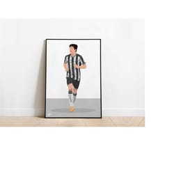 sandro tonali newcastle united football poster print a3 / a4 / a5 wall art, office, bedroom