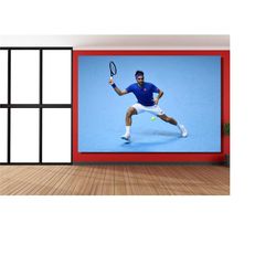roger federer canvas wall art, roger federer poster, tennis canvas ready to hang, game room canvas, tennis poster, gift