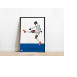 wilfried gnonto leeds united 22/23 football poster print a3 / a4 / a5 wall art, office, bedroom
