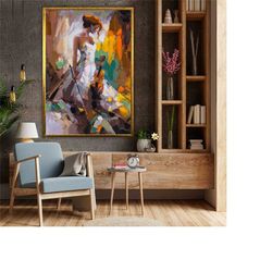 violinist girl wall art, gift for violinists, canvas print, violinist oil painting, violin wall decor, musical decor, mu