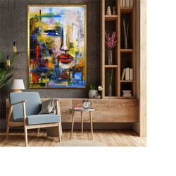 abstract painting wall decor, colorful abstract art, modern art canvas, gift for home, contemporary wall art, unique art