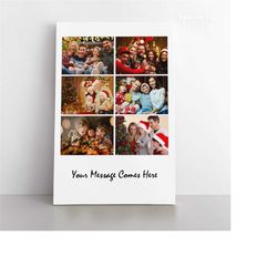 Christmas Canvas Gift, Family Photo Collage Canvas Print, Photo Frame Collage Canvas Print, Wall Hanging, Canvas Frame P
