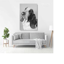 cute dog portrait pet dog canvas with frame/ rolled canvas for pet lovers dog birthday printable digital dog canvas home