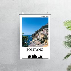 positano poster italy positano poster positano print campania naples italy wall art rome italy travel amalfi coast post