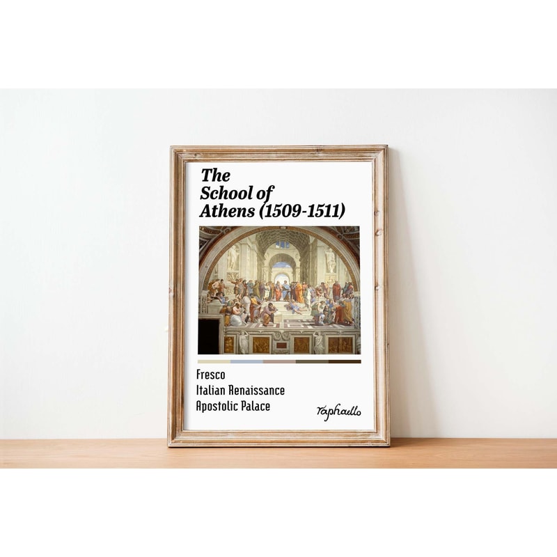 Raphael The School of Athens poster Raphael the school of athens print van gogh poster renaissance art vatican poster rome italy.jpg
