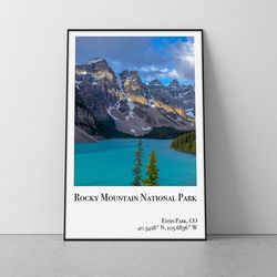 rocky mountain national park poster  rocky mountains print rocky mountain national park poster colorado poster rockies c