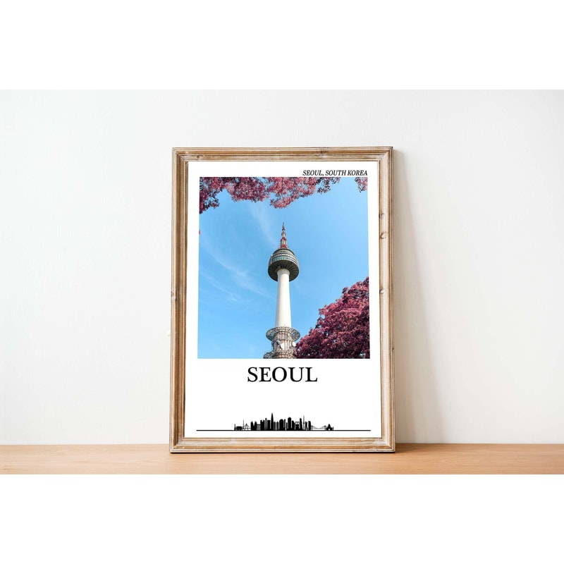 Seoul poster seoul south korea print seoul poster south korea travel poster seoul travel poster south korea wall art.jpg