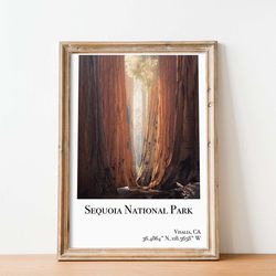 sequoia national park poster sequoia print sequoia national park poster california poster national parks poster