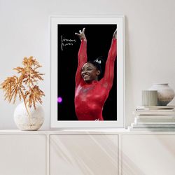 simone biles poster  simone biles print gymnastics poster simone biles autograph team usa olympics gymnastics poster