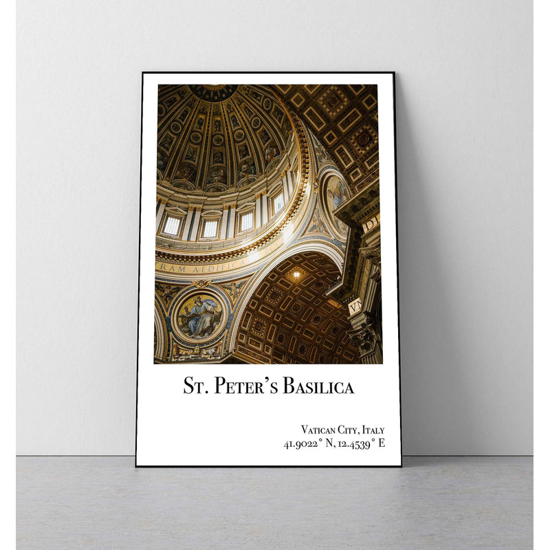 St. Peter's Basilica poster st peters basilica vatican city poster st peters basilica print rome poster vatican travel poster rome italy.jpg
