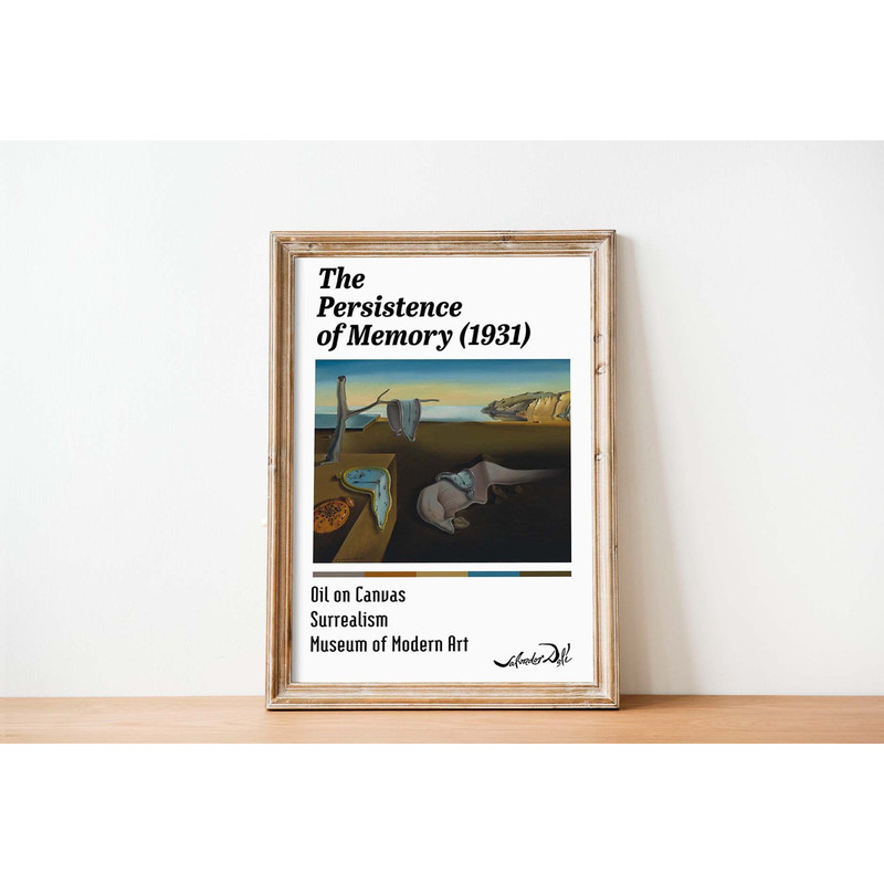 The Persistence of Memory poster Salvador Dali the persistence of memory print salvador dali poster dali print dali melting clock painting.jpg
