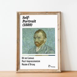 vincent van gogh selfportrait poster  van gogh self portait painting fine art print van gogh poster starry night print