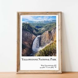 yellowstone national park poster yellowstone print yellowstone national park poster wyoming poster wyoming print yellow