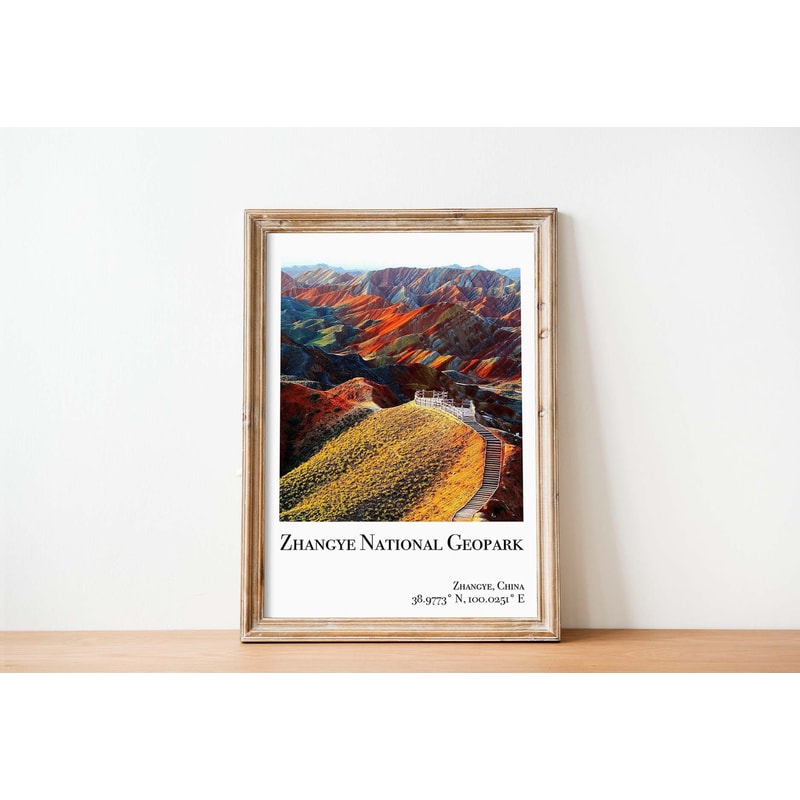 Zhangye National Geopark China poster China poster zhangye national park wall art zhangye china poster.jpg