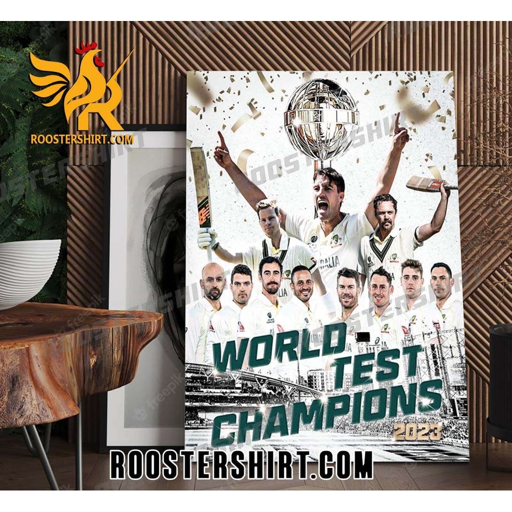Cricket Australia Champs World Test Champions 2023 Poster Canvas - Roostershirt.jpg