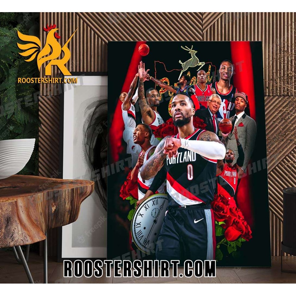 Damian Lillard In Portland Trail Blazers An incredible run Poster Canvas - Roostershirt.jpg