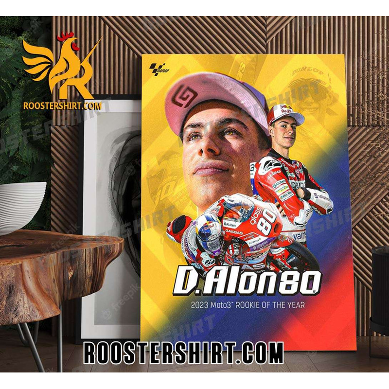 David Alonso 2023 Moto 3 Rookie Of Year Thai GP Poster Canvas - Roostershirt.jpg
