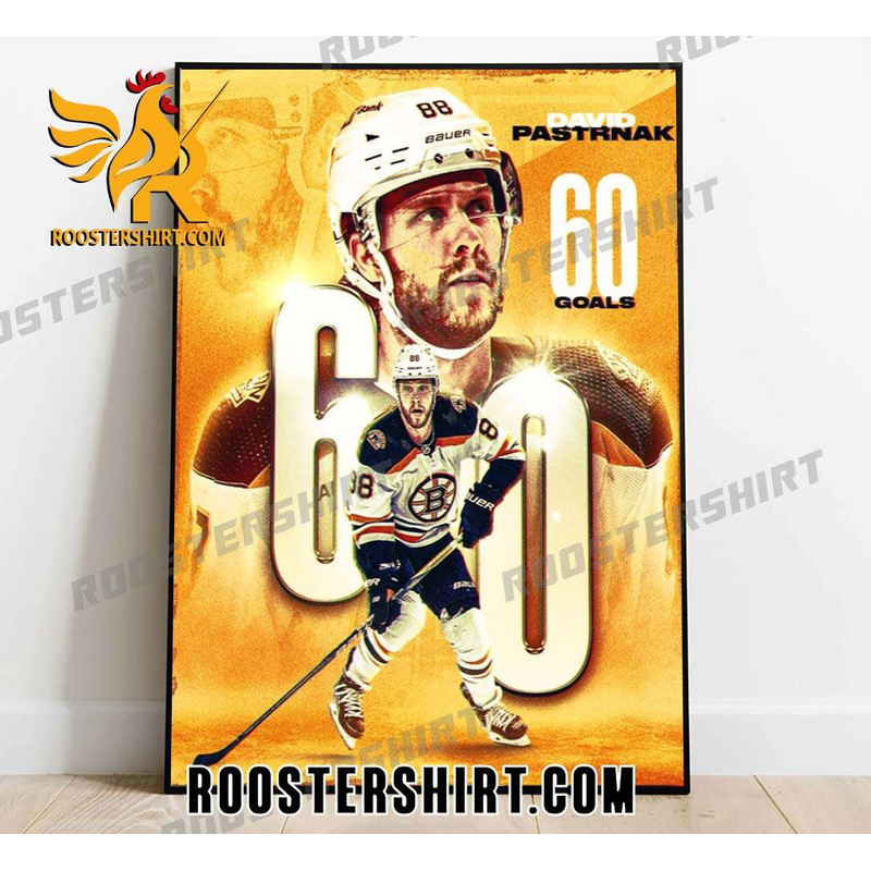 David Pastrnak 60 Goals in a single season NHL Poster Canvas - Roostershirt.jpg