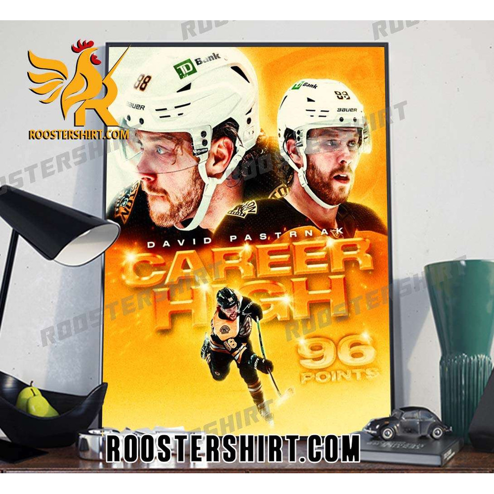 David Pastrnak Career High For Pasta 96 Points Poster Canvas - Roostershirt.jpg