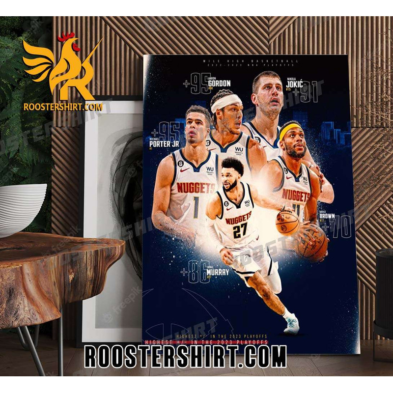 Denver Nuggets Playoff Basketball 2023 Poster Canvas - Roostershirt.jpg