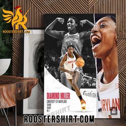diamond miller flipped the switch to lead maryland to the elite eight poster canvas roostershirt