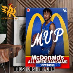 dj wagner mvp mcdonalds all american game kentucky mens basketball poster canvas roostershirt