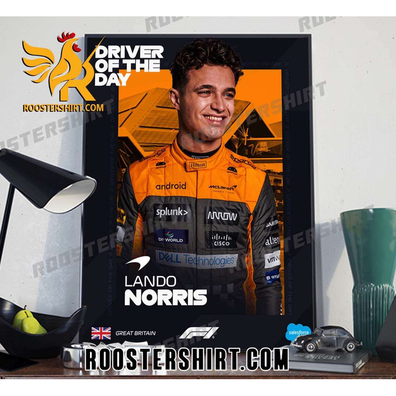 Driver Of The Day Lando Norris British GP 2023 Poster Canvas - Roostershirt.jpg