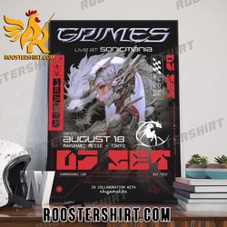 elon musk twitter grimes live at sonic mania poster canvas roostershirt