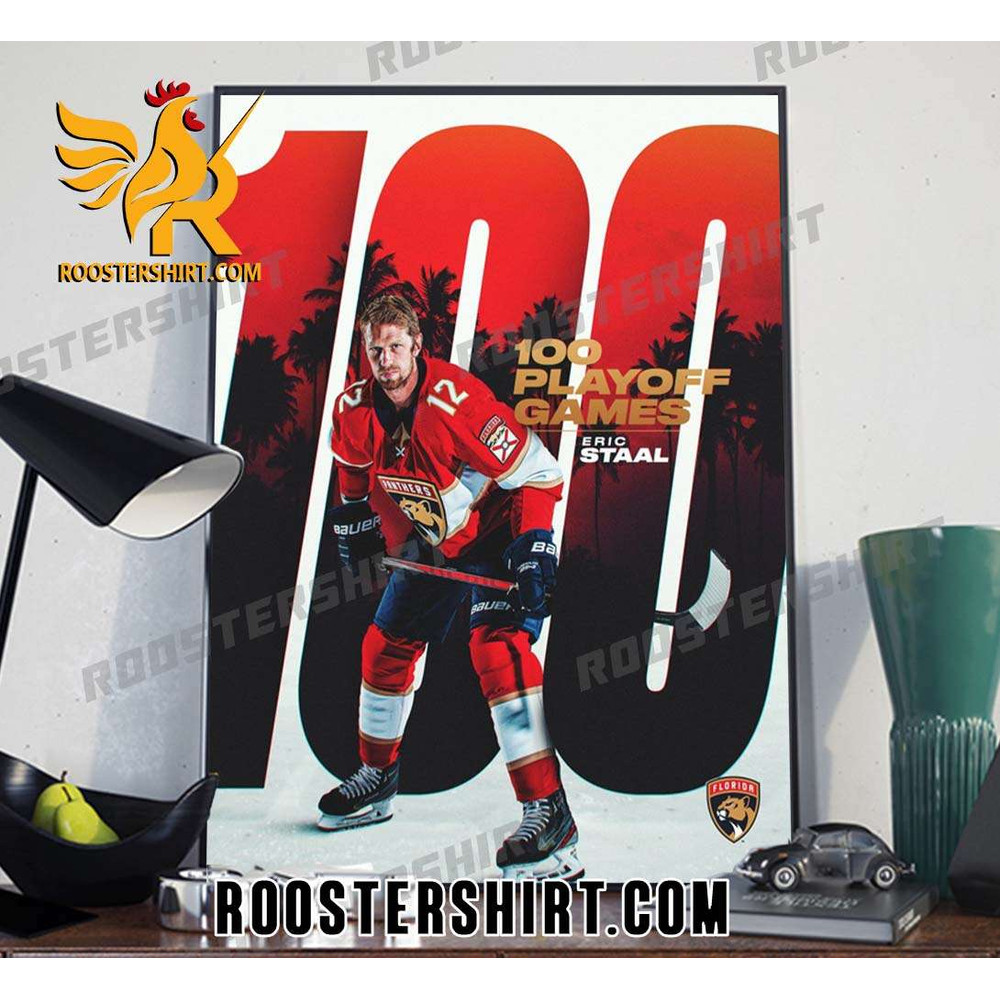 Eric Staal 100 Playoff Games Stanley Cup Florida Panthers Poster Canvas - Roostershirt.jpg