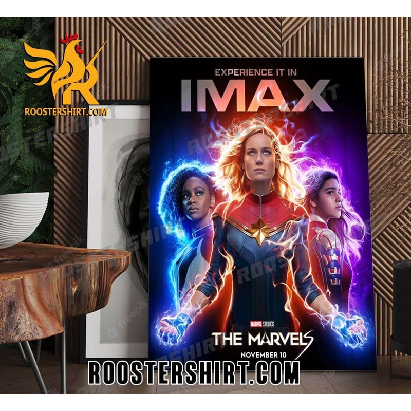 Experience It In IMAX Marvel Studios The Marvels Poster Canvas - Roostershirt.jpg