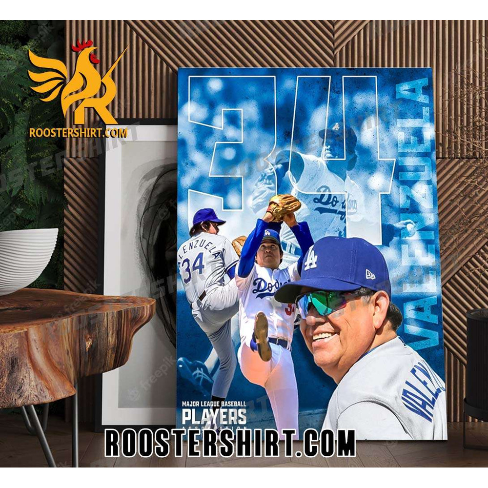 Fernando Valenzuela retiring his No. 34 jersey Poster Canvas - Roostershirt.jpg