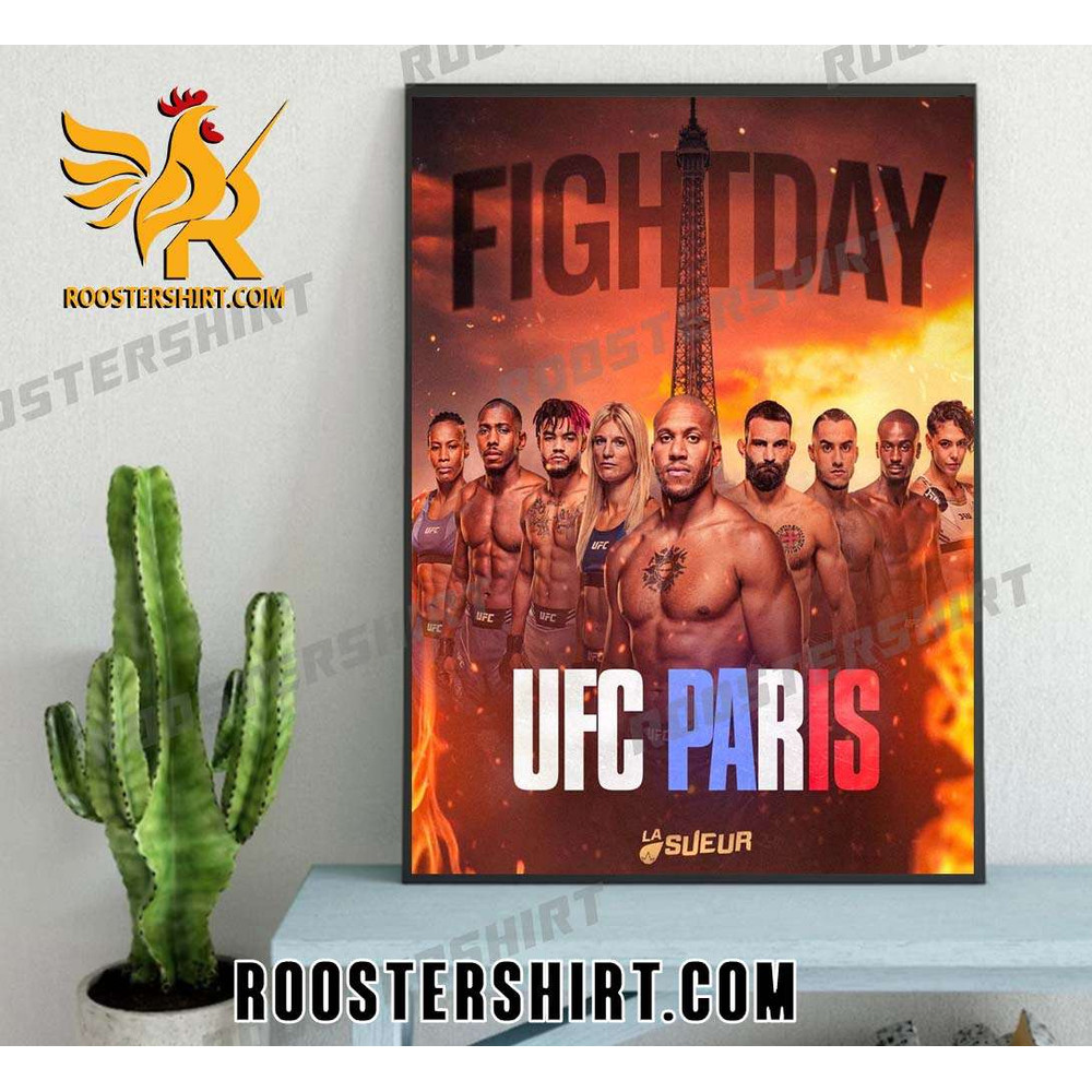 Fight Day UFC Paris 2023 Poster Canvas - Roostershirt.jpg